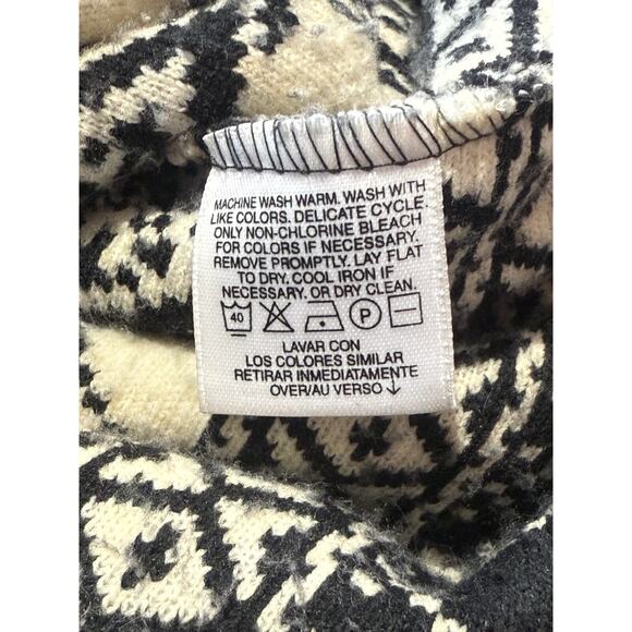 Liz Claiborne Cabincore Jacket Sherpa Fleece Shacket Aztec Black White Button M - Picture 7 of 9